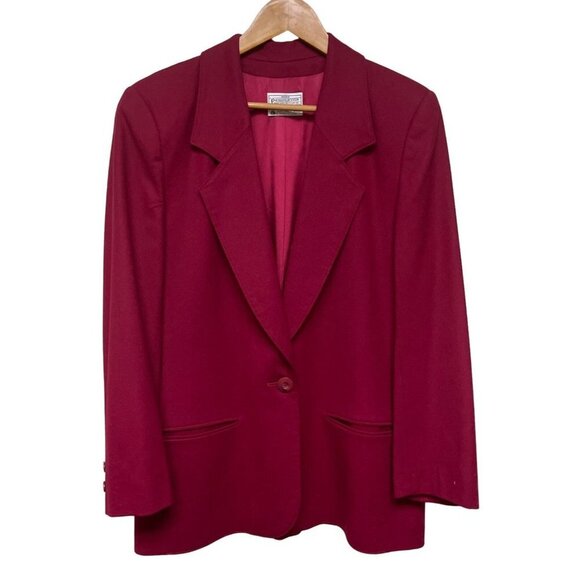 Miss Pendleton Vintage 100% Virgin Wool Red Blazer Career Women's Size 12 - Picture 1 of 8